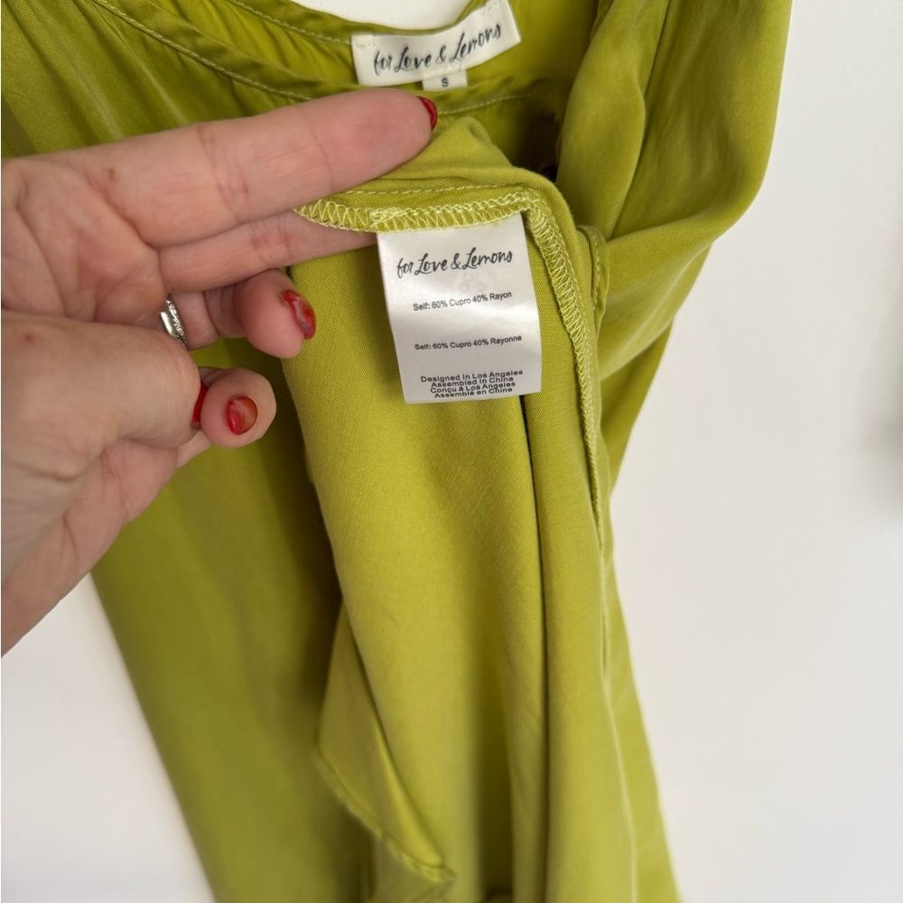 For Love & Lemons Allie Midi Dress in Green Sz Small - Picture 8 of 12